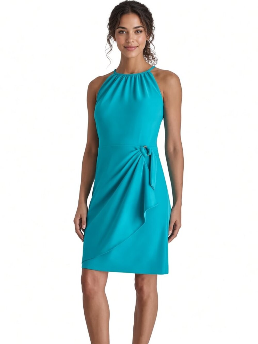 NWT DKNY by Donna Karan Stretch Crepe Halter Neck Sleeveless Skirt Sheat…